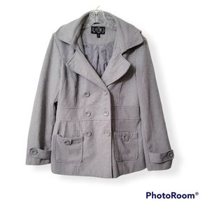 Gray peacoat size Large womens
